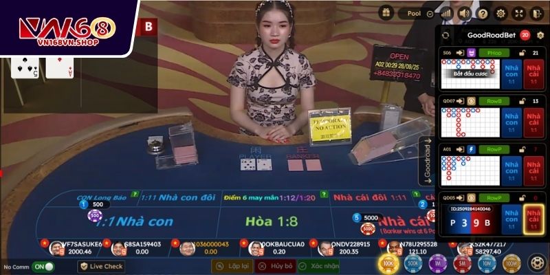 Game được tương tác với dealer trực tuyến chuyên nghiệp VN168